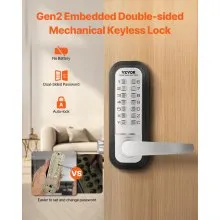 VEVOR Mechanical Keyless Entry Door Lock 14 Key Mechanical Keypad Lock Sliver