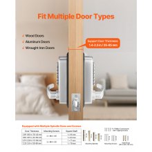 VEVOR Mechanical Keyless Entry Door Lock 14 Key Mechanical Keypad Lock Sliver