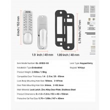 VEVOR Mechanical Keyless Entry Door Lock 14 Key Mechanical Keypad Door Knob Home