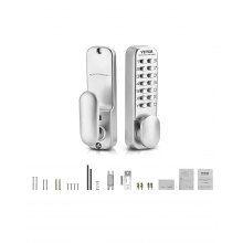 Mechanical Keyless Entry Door Lock 14 Key Mechanical Keypad Door Knob Stainless