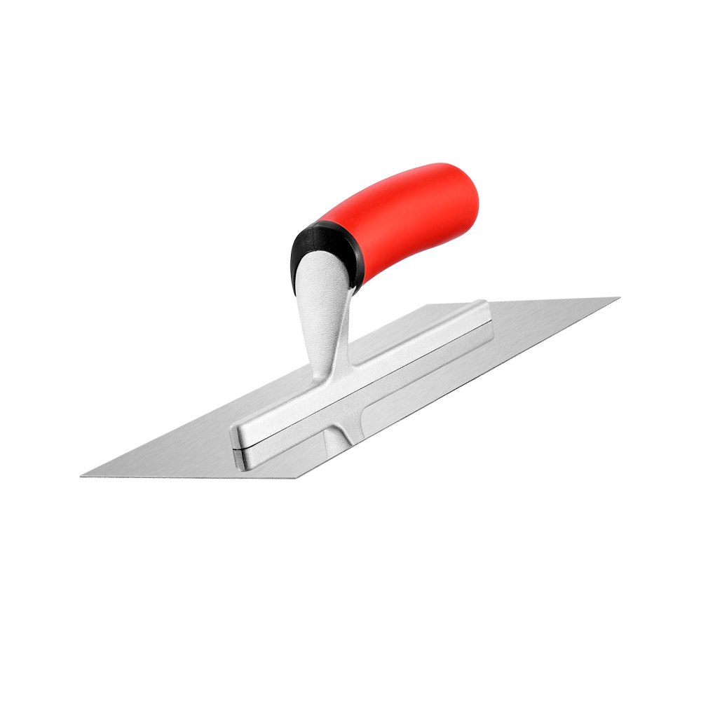 VEVOR Tile Tools, Stainless Steel Flat Finishing Trowel, 10.9 x 4.4 in Concrete Cement Drywall Plastering Tile Masonry Construction Hand Tools with Handle, for Apply, Spread, Flatten, Smooth, Polish