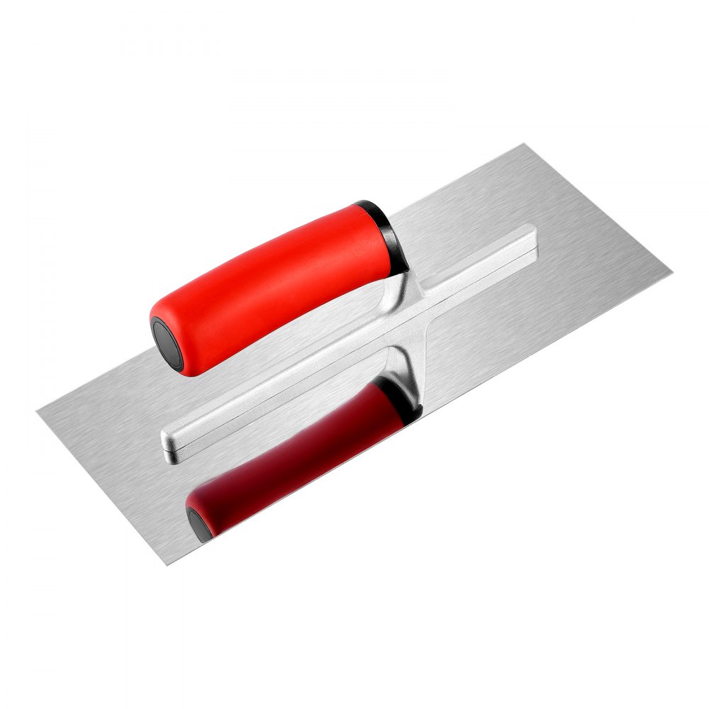 VEVOR Tile Tools, Stainless Steel Flat Finishing Trowel, 10.9 x 4.4 in Concrete Cement Drywall Plastering Tile Masonry Construction Hand Tools with Handle, for Apply, Spread, Flatten, Smooth, Polish