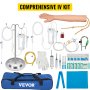 VEVOR Phlebotomy Practice Kit 25 Pieces IV Practice Kit Phlebotomy Practice Arm Phlebotomy Skills IV Training Arm with Height Adjustable Infusion Stand for Nursing Medical Student