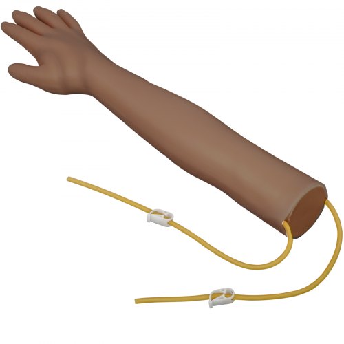 VEVOR Intravenous Practice Arm Kit with Dark Skin Phlebotomy Arm Made of PVC Material Practice Arm for Phlebotomy with Height Adjustable Infusion Stand IV Practice Arm Kit for Venipuncture Practice