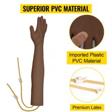 VEVOR Kit de bras de pratique intraveineuse avec bras de phlébotomie pour peau foncée en PVC Bras de pratique pour phlébotomie avec support de perfusion réglable en hauteur Kit de bras de pratique IV pour la pratique de la ponction veineuse