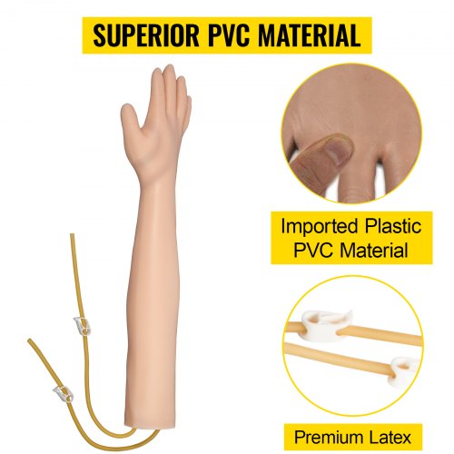 VEVOR Iv Kit Iv Practice Arm Phlebotomy Venipuncture Practice Kit Iv Simulation Arm Iv Injection Practice Medical Educational Training And Teaching Model For Nurse And Apprentice Doctor