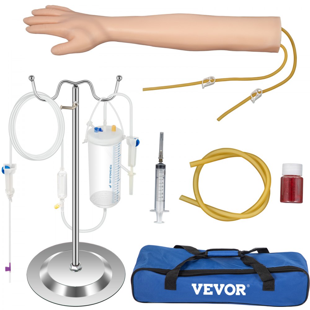 VEVOR Iv Kit Iv Practice Arm Phlebotomy Venipuncture Practice Kit Iv Simulation Arm Iv Injection Practice Educational Training and Teaching Model for Nurse and Apprentice