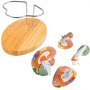 colorful VEVOR human brain model parts on a wooden base with metal stand.