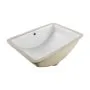 VEVOR Undermount Bathroom Sink, 530 x 375 mm Rectangular White Ceramic Vessel Sink with Overflow Hole, Under Counter Drop in Modern Lavatory Vanity Bath Wash Bowl Basin, Rectangle for Small Space