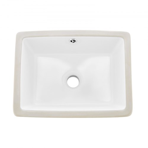 WYRNOBRX 23.6" X 15.75" Rectangular Ceramic Vessel Sink – Under-Counter/Drop-In, White With Drainage Kit, Easy Install For Bathroom Or Hotel