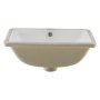 VEVOR Undermount Bathroom Sink, 460 x 330 mm Rectangular White Ceramic Vessel Sink with Overflow Hole, Under Counter Drop in Modern Lavatory Vanity Bath Wash Bowl Basin, Rectangle for Small Space