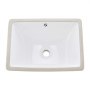 VEVOR Undermount Bathroom Sink, 460 x 330 mm Rectangular White Ceramic Vessel Sink with Overflow Hole, Under Counter Drop in Modern Lavatory Vanity Bath Wash Bowl Basin, Rectangle for Small Space