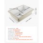 VEVOR Undermount Bathroom Sink, 470 x 335 mm Rectangular White Ceramic Vessel Sink with Overflow Hole, Under Counter Drop in Modern Lavatory Vanity Bath Wash Bowl Basin, Rectangle for Small Space