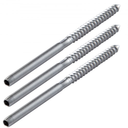 VEVOR 104 Pack Cable Railing Swage Stainless Steel Railing SS316 Hand Swage Threaded Stud Tension End Fitting for 1/8 Inch Terminal Cable Railing Kit for Stair Deck Railing Wood and Metal Post