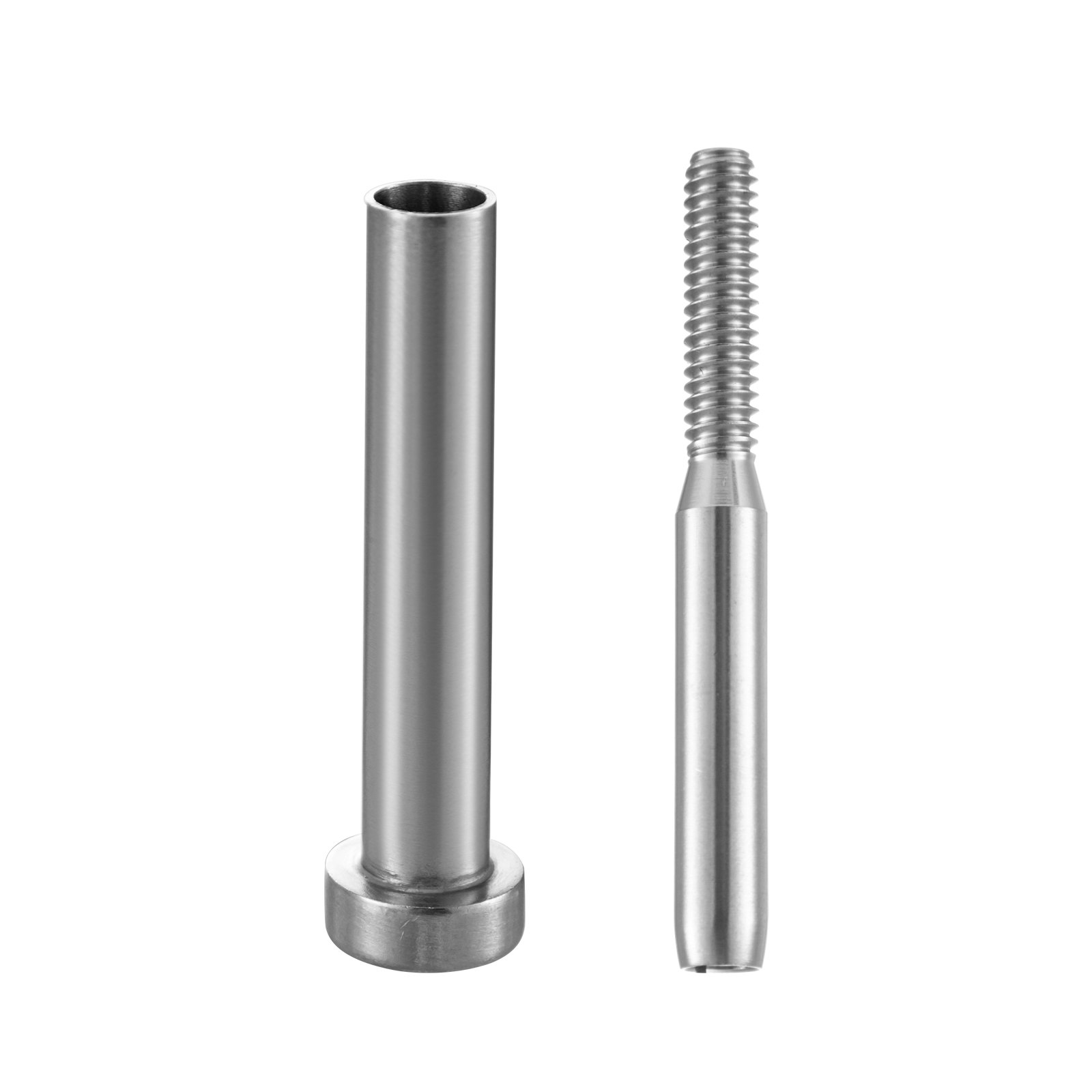 VEVOR Cable Railing Swage 3/16 Inch Stainless Steel Railing 104 Pack SS316 Hand Swage Threaded Stud Tension End Fitting Terminal Cable Railing Kit for Stair Deck Railing Wood & Metal Post