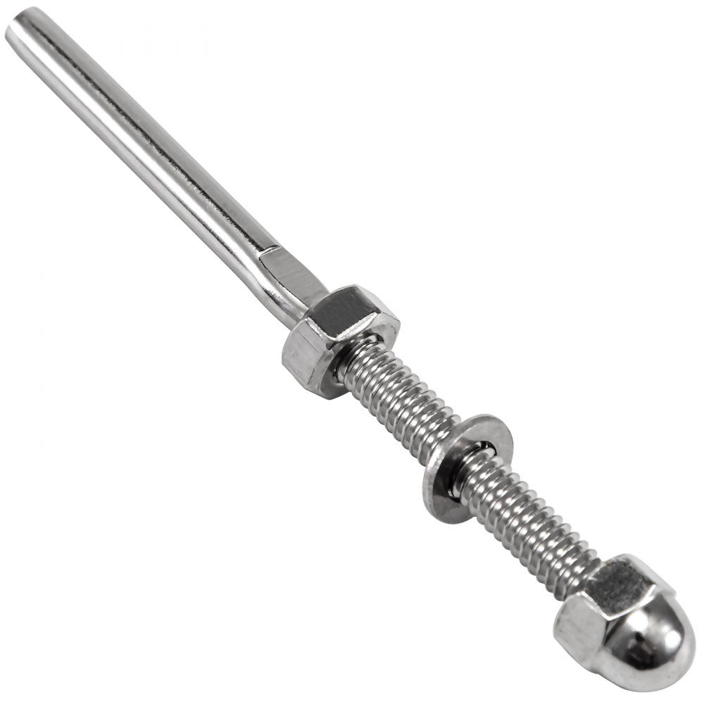 VEVOR 12 Packs Cable Railing Kit, T316 Stainless Steel Swage Threaded Stud, Fitting 1/8'' Stainless Steel Cable Railing System, Terminal Tensioner for Stair Deck Railing, Wood and Metal Post