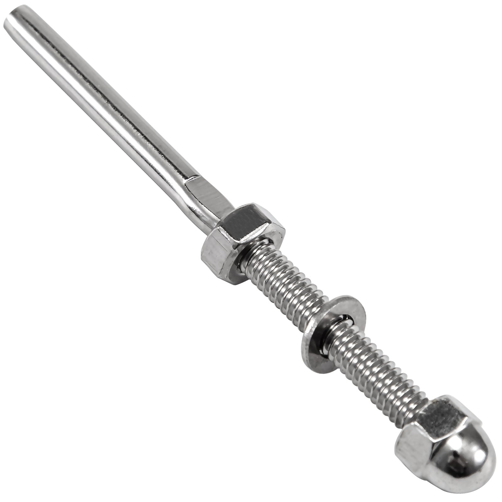 VEVOR 12 Packs Cable Railing Kit, T316 Stainless Steel Swage Threaded Stud, Fitting 1/8'' Stainless Steel Cable Railing System, Terminal Tensioner for Stair Deck Railing, Wood and Metal Post