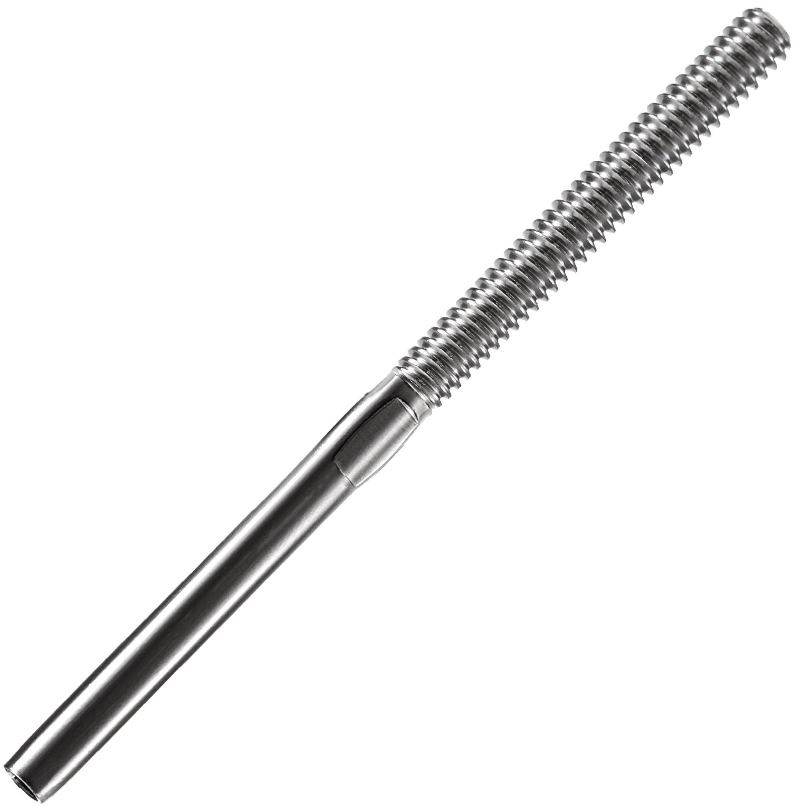 VEVOR 12 Packs Cable Railing Kit, T316 Stainless Steel Swage Threaded Stud, Fitting 1/8'' Stainless Steel Cable Railing System, Terminal Tensioner for Stair Deck Railing, Wood and Metal Post