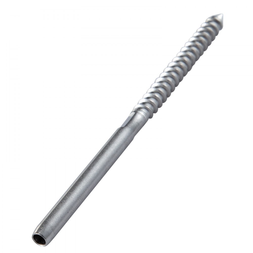VEVOR 205 Pack Cable Railing Swage Stainless Steel Railing SS316 Hand Swage Threaded Stud Tension End Fitting for 1/8 Inch Terminal Cable Railing Kit for Stair Deck Railing Wood and Metal Post