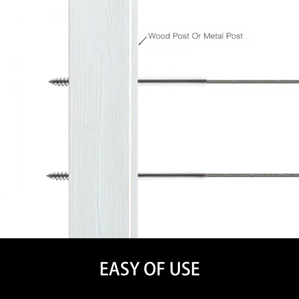 VEVOR 205 Pack Cable Railing Swage Stainless Steel Railing SS316 Hand Swage Threaded Stud Tension End Fitting for 1/8 Inch Terminal Cable Railing Kit for Stair Deck Railing Wood and Metal Post