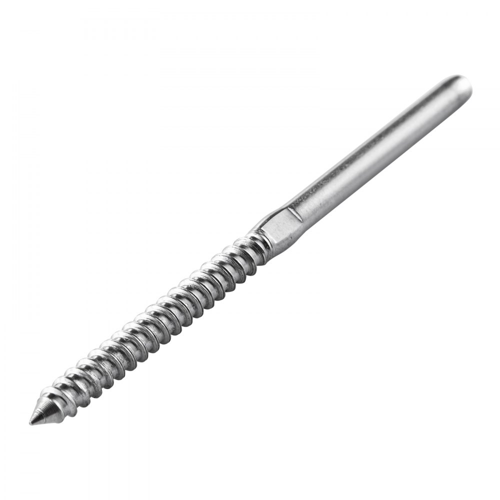 VEVOR 205 Pack Cable Railing Swage Stainless Steel Railing SS316 Hand Swage Threaded Stud Tension End Fitting for 1/8 Inch Terminal Cable Railing Kit for Stair Deck Railing Wood and Metal Post