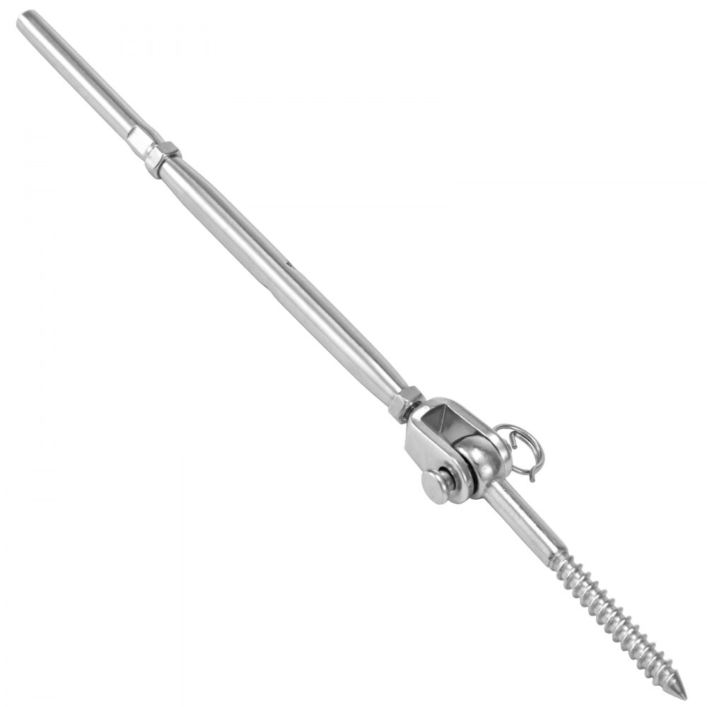 VEVOR Cable Railing Kit, 32 Packs T316 Stainless Steel Jaw Swage Turnbuckle, Fitting 1/8'' Cable Railing System, Fork Jaw End Fitting for Stair Deck Railing, 180° Adjustable Railing Hardware