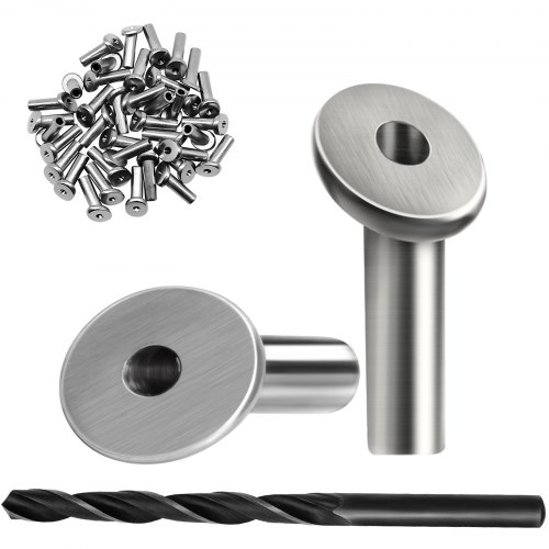VEVOR Cable Railing Kit, 42 Packs T316 Stainless Steel 30 Degrees Angle Beveled Protector Sleeves, Fit 1/8'' Cable Railing Hardware System for Stair Railing, Deck Railing, DIY Balustrade