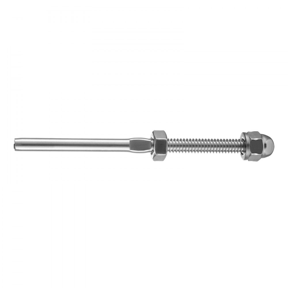 VEVOR 52 Pack Cable Railing Swage 3/16 Inch Stainless Steel Railing SS316 Hand Swage Threaded Stud Tension End Fitting Terminal Cable Railing Kit for Stair Deck Railing Wood & Metal Post