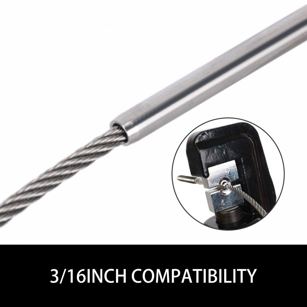 VEVOR 52 Pack Cable Railing Swage 3/16 Inch Stainless Steel Railing SS316 Hand Swage Threaded Stud Tension End Fitting Terminal Cable Railing Kit for Stair Deck Railing Wood & Metal Post