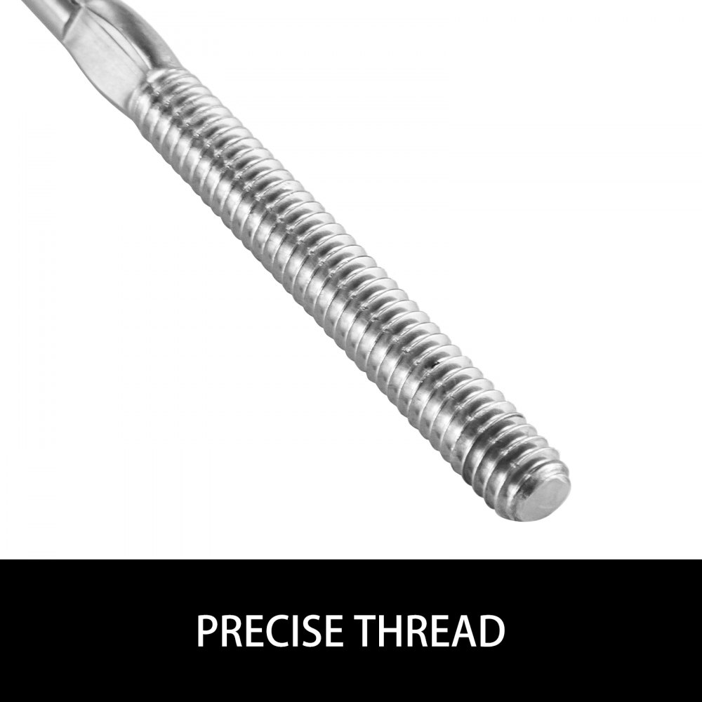 VEVOR 52 Pack Cable Railing Swage 3/16 Inch Stainless Steel Railing SS316 Hand Swage Threaded Stud Tension End Fitting Terminal Cable Railing Kit for Stair Deck Railing Wood & Metal Post