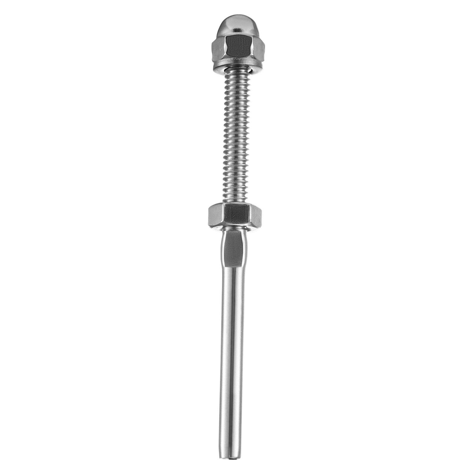 VEVOR 52 Pack Cable Railing Swage 3/16 Inch Stainless Steel Railing SS316 Hand Swage Threaded Stud Tension End Fitting Terminal Cable Railing Kit for Stair Deck Railing Wood & Metal Post