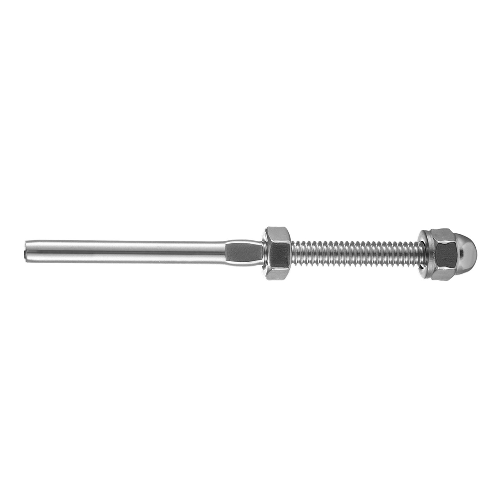 VEVOR 52 Pack Cable Railing Swage 3/16 Inch Stainless Steel Railing SS316 Hand Swage Threaded Stud Tension End Fitting Terminal Cable Railing Kit for Stair Deck Railing Wood & Metal Post