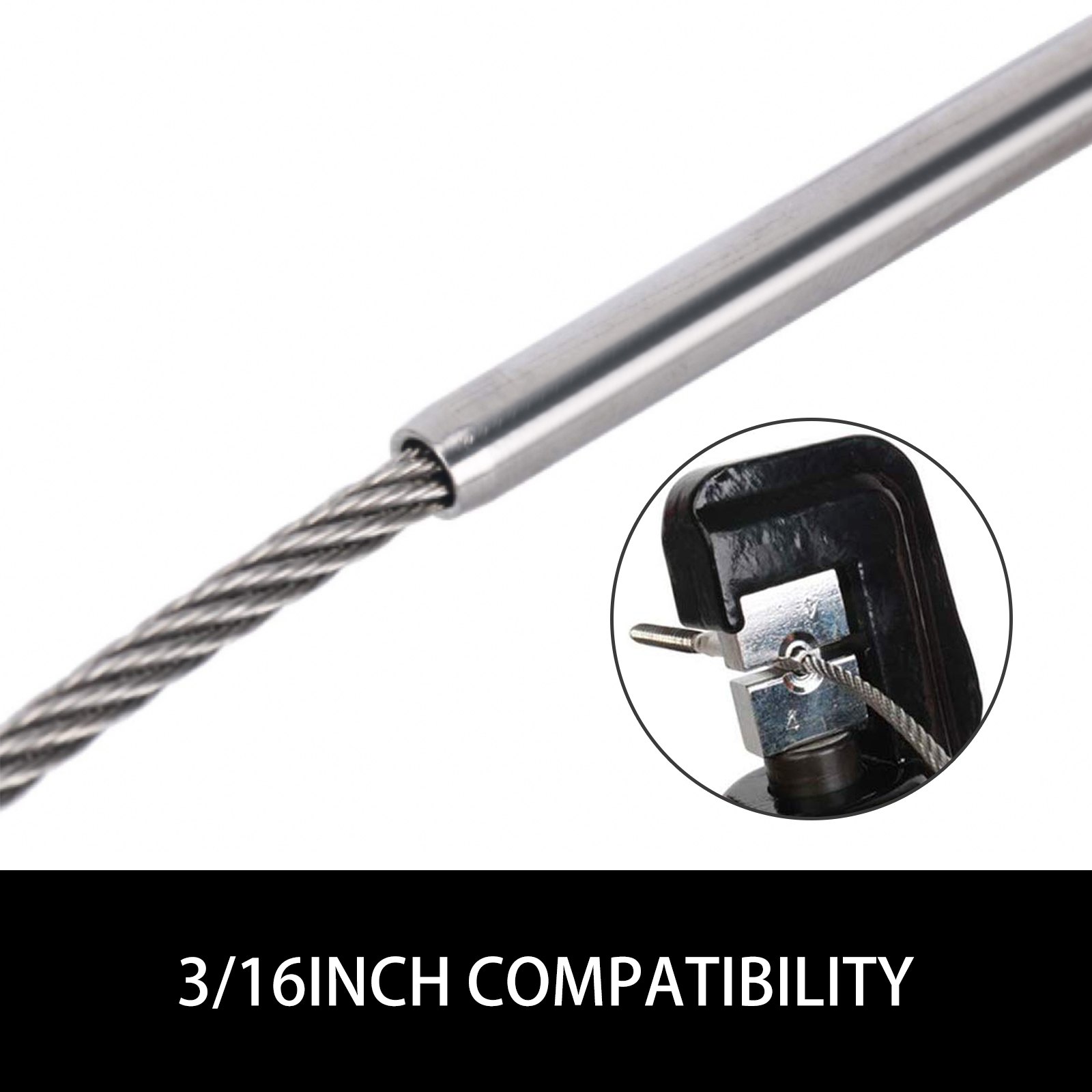 VEVOR 52 Pack Cable Railing Swage 3/16 Inch Stainless Steel Railing SS316 Hand Swage Threaded Stud Tension End Fitting Terminal Cable Railing Kit for Stair Deck Railing Wood & Metal Post