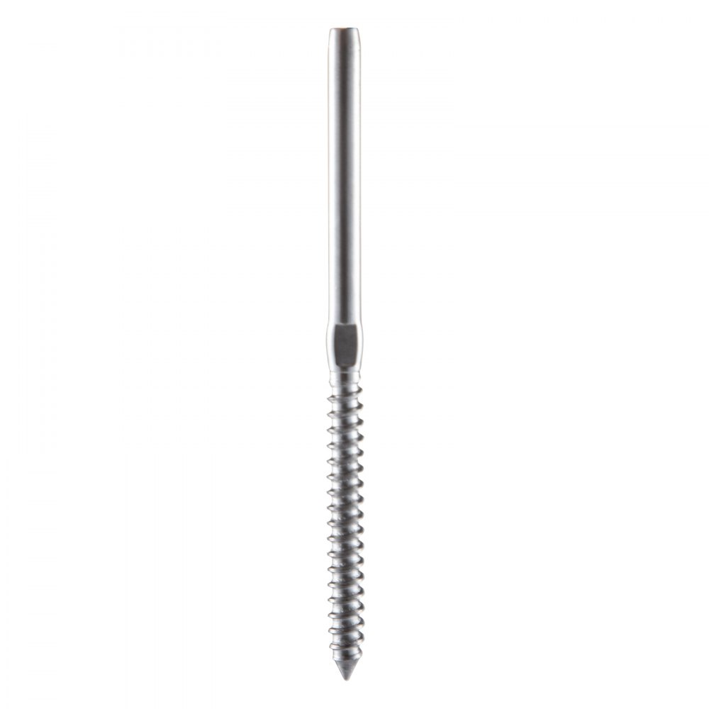 VEVOR 52 Pack Stainless Steel SS316 Hand Swage Threaded Stud Tension End Fitting for 1/8 Inch Terminal Cable Kit for Stair Deck Railing Wood and Metal Post, Silver