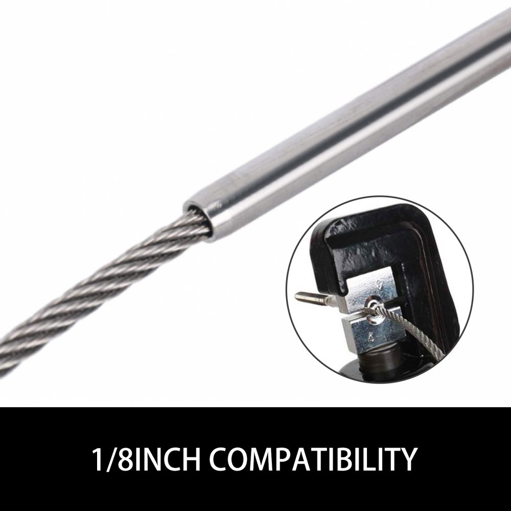 VEVOR 52 Pack Stainless Steel SS316 Hand Swage Threaded Stud Tension End Fitting for 1/8 Inch Terminal Cable Kit for Stair Deck Railing Wood and Metal Post, Silver