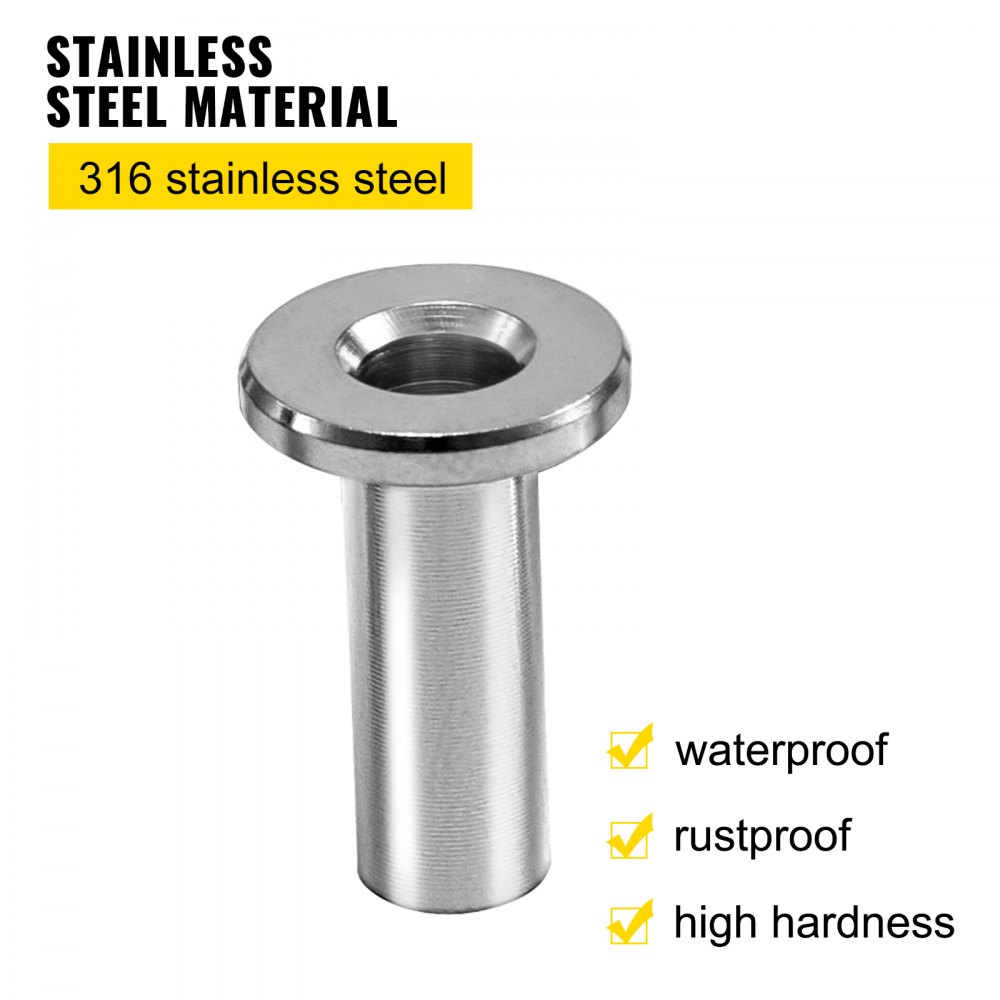 VEVOR Cable Railing Kit, 68pcs T316 Stainless Steel Protective Protector Sleeves, Fit 1/8'' or 3/16'' Cable Railing System for Stair Railing, Deck Railing, DIY Balustrade, Cable Railing Hardware