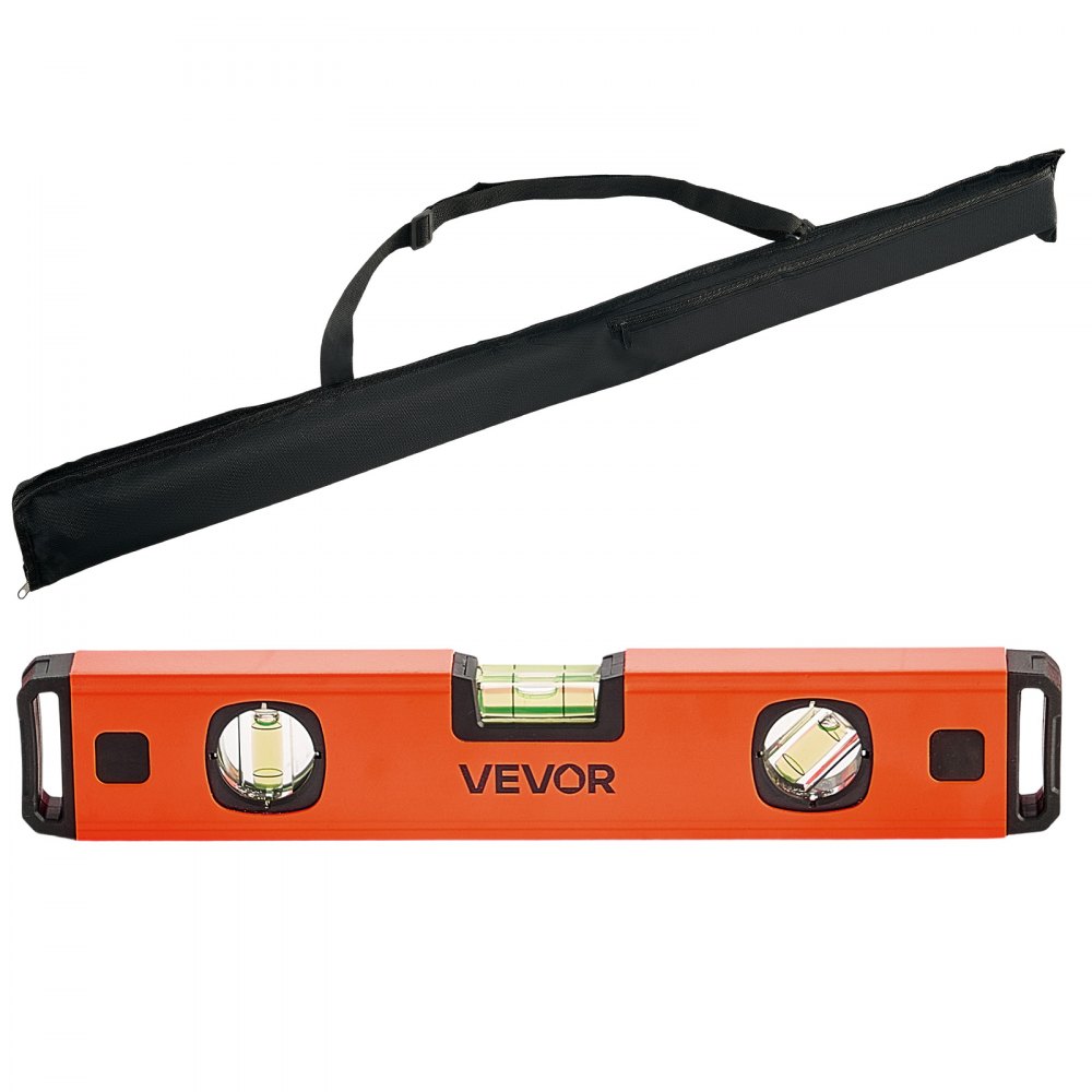 VEVOR Torpedo Level, 4-Piece (120/300/600/1000 mm), Magnetic Leveler Tool Set Aluminum Alloy, with Clear 3 Green Vials, Hanging Hole, Box Beam Multi-angle Measurement for Construction Home Renovation