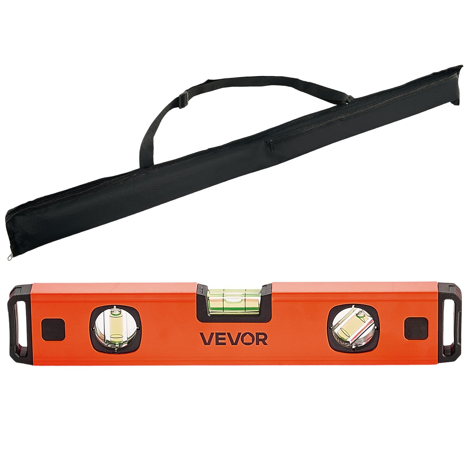 VEVOR Torpedo Level, 4-Piece (120/300/600/1000 mm), Magnetic Leveler Tool Set Aluminum Alloy, with Clear 3 Green Vials, Hanging Hole, Box Beam Multi-angle Measurement for Construction Home Renovation