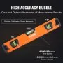 VEVOR Magnetic Torpedo Level, 78/48/32/24/16/10 in Mechanical Level Set, Bubble Vials Ruler for 45/90/180 Degree, Aluminum Alloy Leveler Tool w/ Viewing Window, Shock-Resistant for Plumbing, Wood