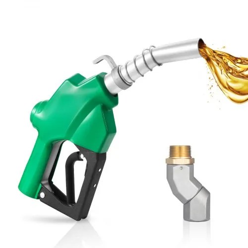 VEVOR 1 Inch NPT Automatic Fuel Nozzle with Swivel, Max Flow Rate 21.6 GPM, Auto Shut Off Diesel Gas Pump Nozzle with 3-Speed Trigger Lock & 1-3/16 in (OD=30.1 mm) Spout for Gasoline, Diesel, Kerosene