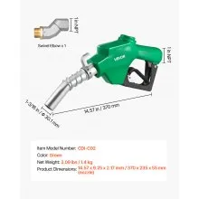 VEVOR 1 in NPT Automatic Fuel Nozzle 1-3/16 in Spout Auto Shut Off Gas Nozzle