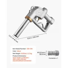 VEVOR 1.5 in Barb Automatic Fuel Nozzle 1.5 in Spout Auto Shut Off Gas Nozzle