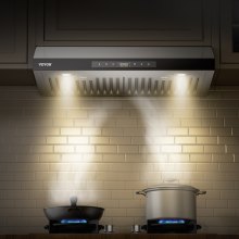 VEVOR 30" Under Cabinet Range Hood Vent Hood 900CFM Gesture & Touch Control