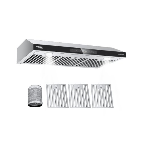 VEVOR Under Cabinet Range Hood, 36 Inch Kitchen Vent Hood, 900CFM Dual Motors Stainless Steel Stove Hood, with Gesture & Touch Control, LED Light, and 4-Speed Exhaust Fan