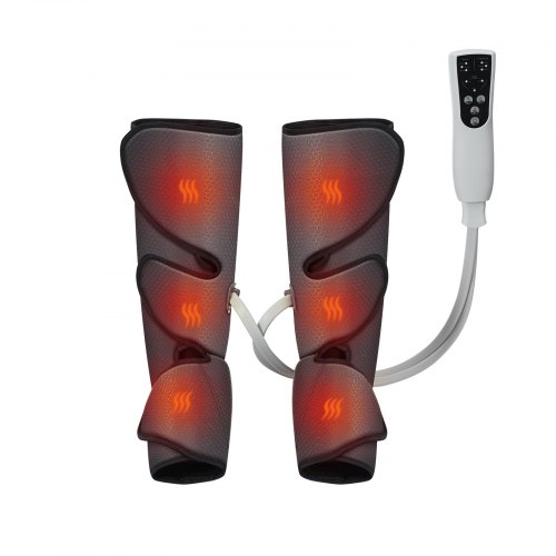 VEVOR Leg Massager with Heat, Air Compression Massager for Foot and Calf, 3 Modes & 3 Intensities, 2 Heating Levels, Compression Massage Boots for Circulation and Pain Relief - Great Gift for Mom/Dad