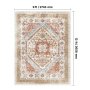 Large Area Rug 9 x 12 ft Anti-Skid Tear-Resistant Floor Mat Vintage Brown Red