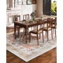 Large Area Rug 9 x 12 ft Anti-Skid Tear-Resistant Floor Mat Vintage Brown Red