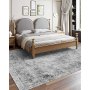 Large Area Rug 9 x 12 ft Anti-Skid and Tear-Resistant Floor Mat Bohemian Gray