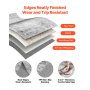 Large Area Rug 9 x 12 ft Anti-Skid and Tear-Resistant Floor Mat Bohemian Gray