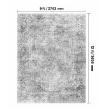 Large Area Rug 9 x 12 ft Anti-Skid and Tear-Resistant Floor Mat Bohemian Gray